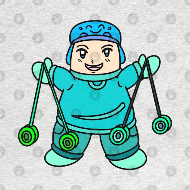 Yoyo cartoon boy by Andrew Hau